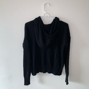 Black Knit Hoodie
